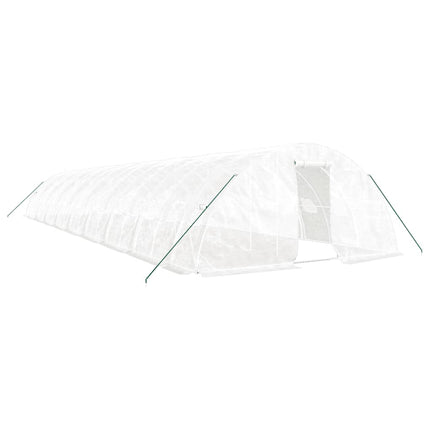 drivhus med stålstel 90 m² 18x5x2,3 m hvid