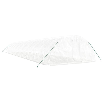 drivhus med stålstel 100 m² 20x5x2,3 m hvid