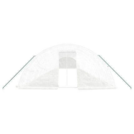 drivhus med stålstel 100 m² 20x5x2,3 m hvid