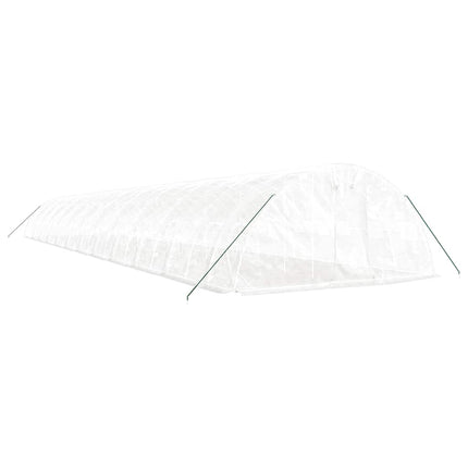 drivhus med stålstel 120 m² 24x5x2,3 m hvid