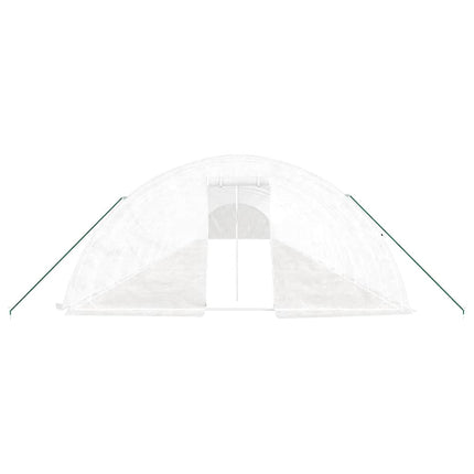 drivhus med stålstel 120 m² 24x5x2,3 m hvid