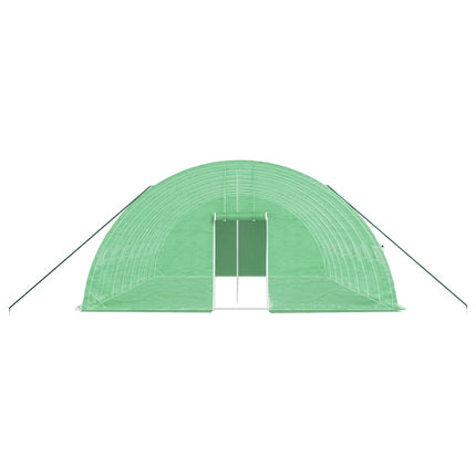 drivhus med stålstel 48 m² 12x4x2 m grøn