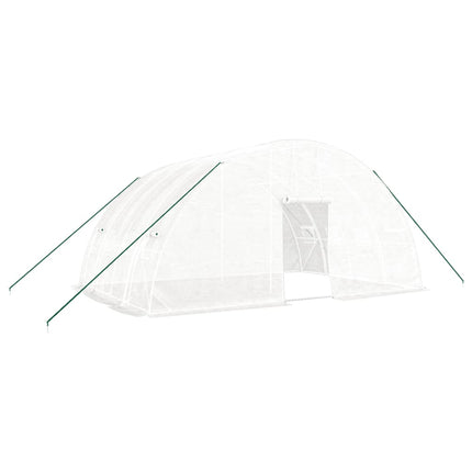 drivhus med stålramme hvid 24 m² 6x4x2,85 m