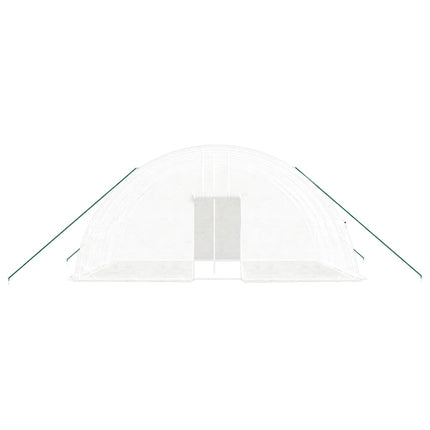 drivhus med stålramme hvid 24 m² 6x4x2,85 m