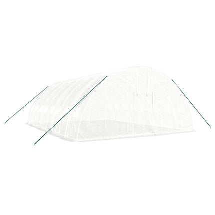 drivhus med stålstel 48 m² 8x6x2,85 m hvid