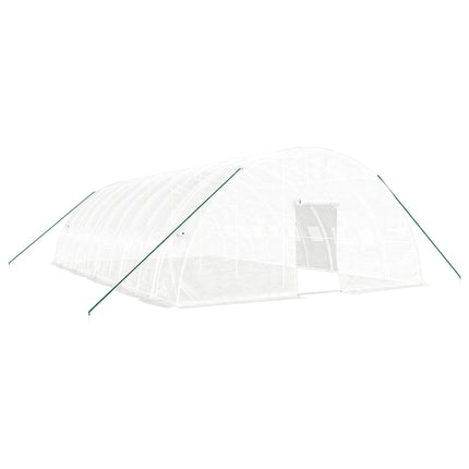 drivhus med stålstel 60 m² 10x6x2,85 m hvid