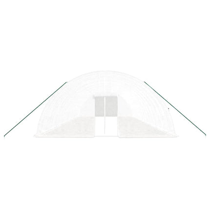 drivhus med stålstel 96 m² 16x6x2,85 m hvid
