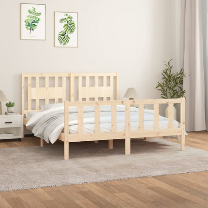 sengeramme med sengegavl 160x200 cm massivt fyrretræ
