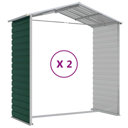 haveskur grøn 191x215x198 cm galvaniseret stål