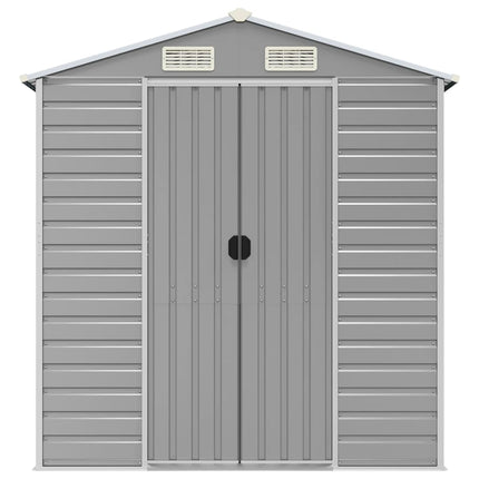 haveskur lysegrå 191x215x198 cm galvaniseret stål