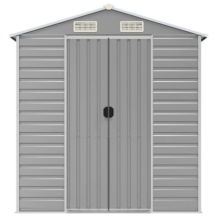 haveskur lysegrå 191x555x198 cm galvaniseret stål
