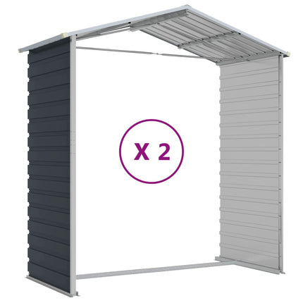 haveskur 191x215x198 cm galvaniseret stål antracitgrå
