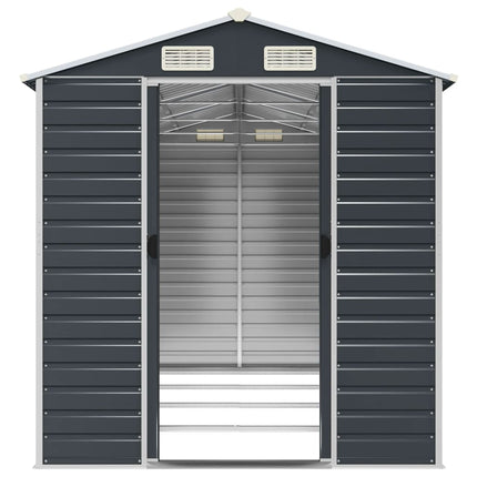 haveskur 191x385x198 cm galvaniseret stål antracitgrå