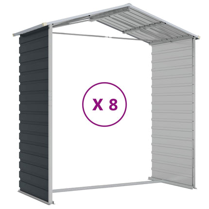 haveskur 191x725x198 cm galvaniseret stål antracitgrå