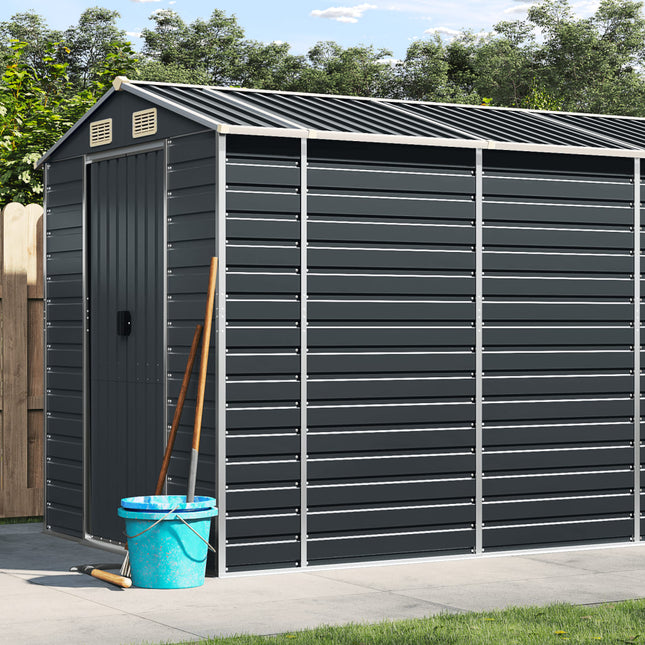 haveskur 191x725x198 cm galvaniseret stål antracitgrå