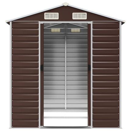 haveskur brun 191x215x198 cm galvaniseret stål