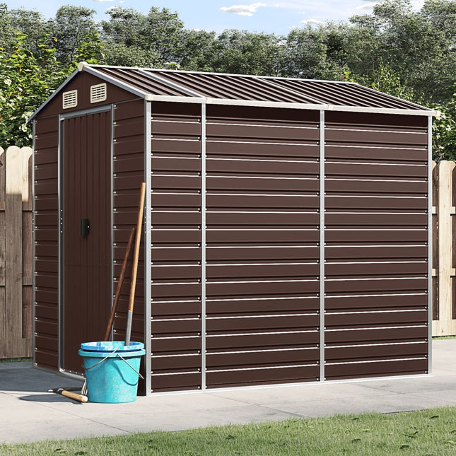 haveskur brun 191x215x198 cm galvaniseret stål