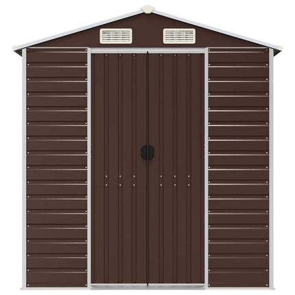 haveskur brun 191x300x198 cm galvaniseret stål