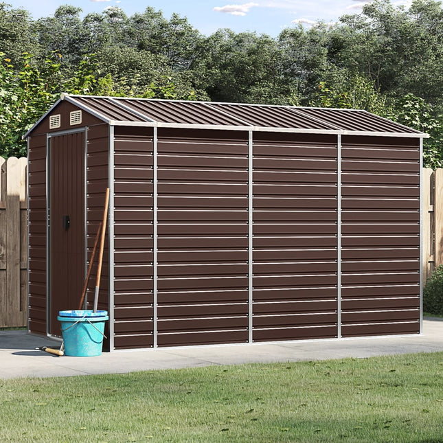 haveskur brun 191x300x198 cm galvaniseret stål