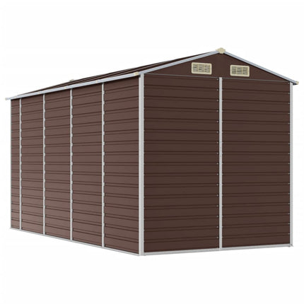 haveskur brun 191x385x198 cm galvaniseret stål