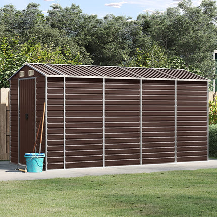 haveskur brun 191x385x198 cm galvaniseret stål