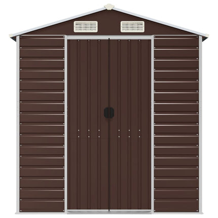 haveskur 191x810x198 cm galvaniseret stål brun