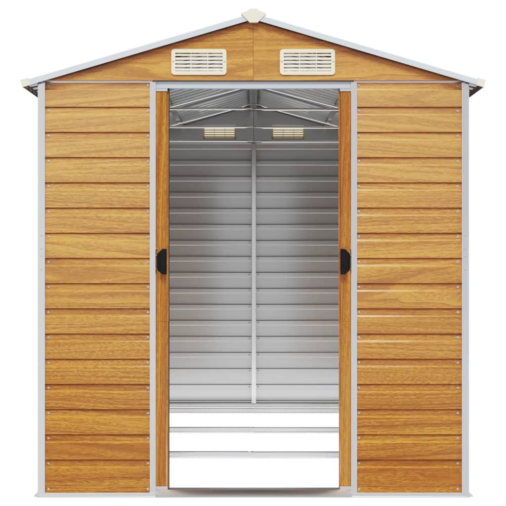 haveskur lysebrun 191x300x198 cm galvaniseret stål