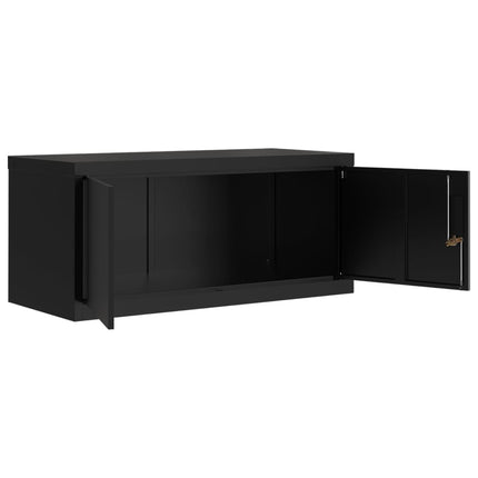 arkivskab 90x40x220 cm stål sort