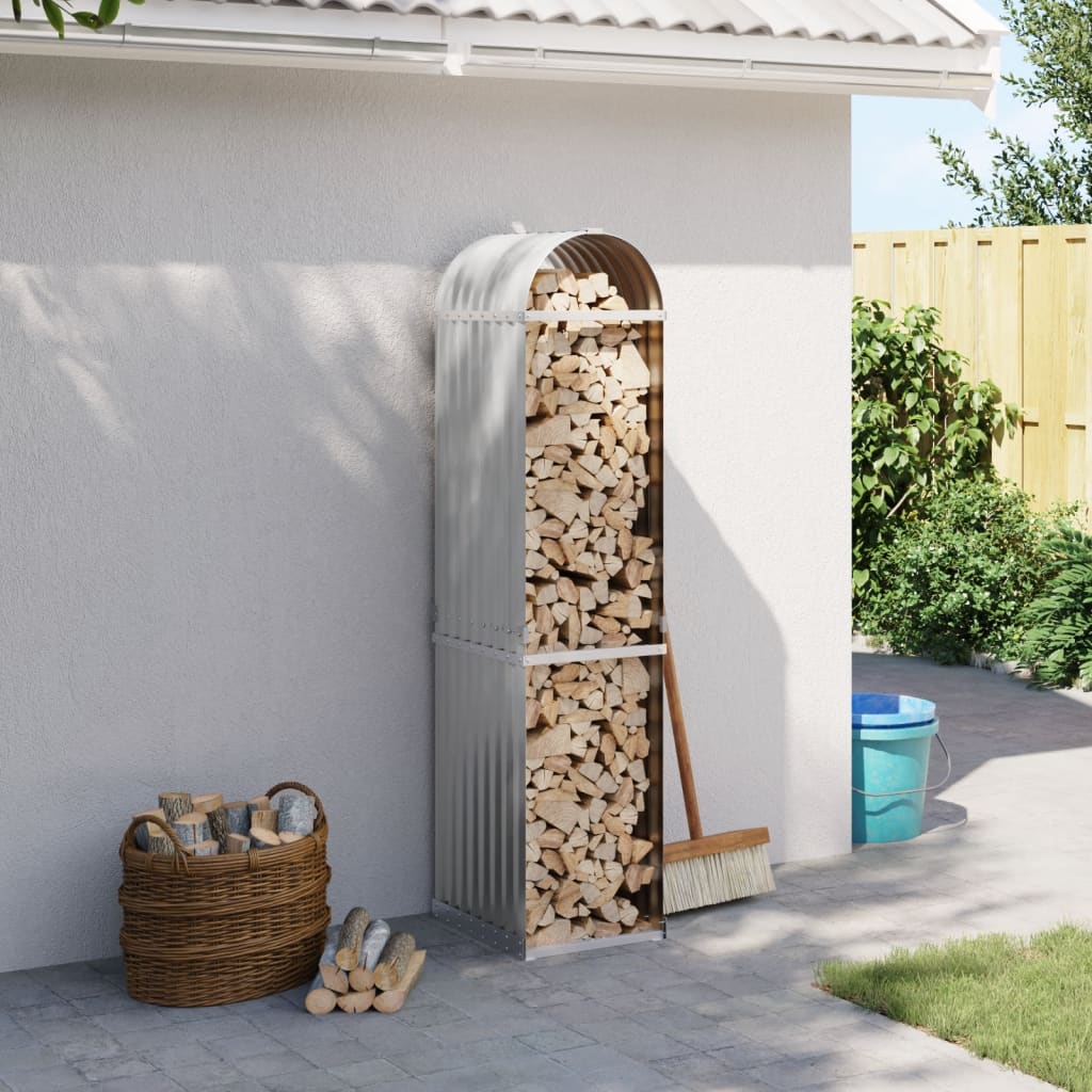 brændestativ 40x45x170 cm galvaniseret stål lysegrå billede