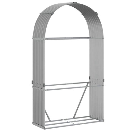 brændestativ 120x45x210 cm galvaniseret stål lysegrå