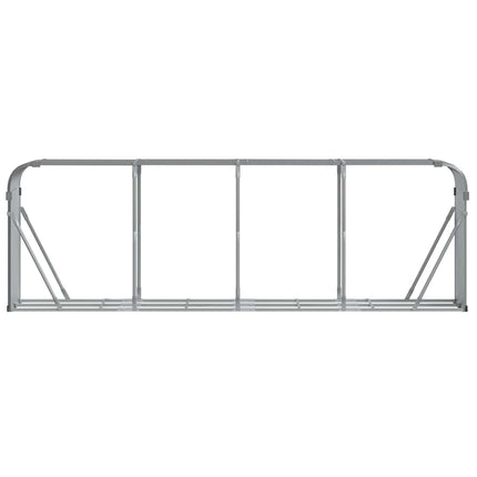 brændeholder lysegrå 300x45x100 cm galvaniseret stål