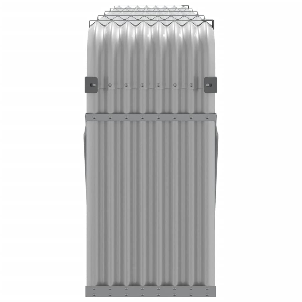 brændeholder lysegrå 300x45x100 cm galvaniseret stål