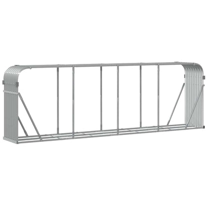 brændeholder lysegrå 300x45x100 cm galvaniseret stål