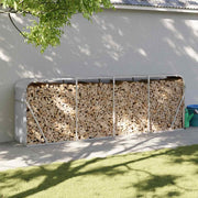 brændeholder lysegrå 300x45x100 cm galvaniseret stål