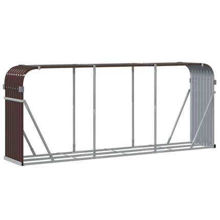 brændestativ 234x45x100 cm galvaniseret stål brun