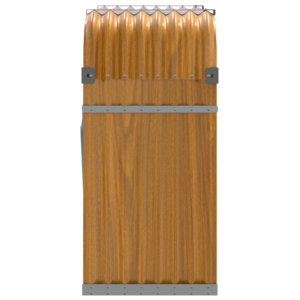 brændestativ 120x45x100 cm galvaniseret stål trælook