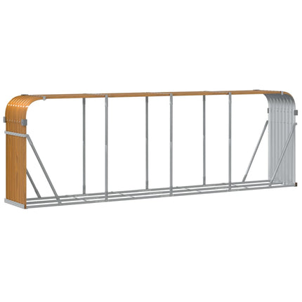 brændestativ 300x45x100 cm galvaniseret stål trælook