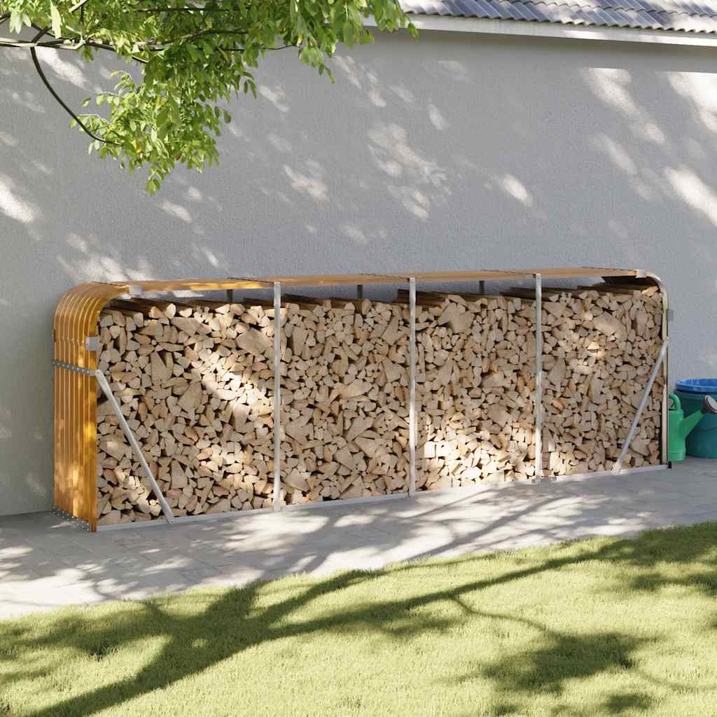 brændestativ 300x45x100 cm galvaniseret stål trælook billede