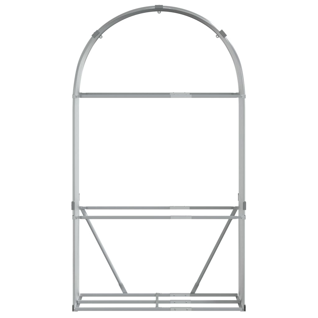 brændestativ 120x45x210 cm galvaniseret stål sølvfarvet