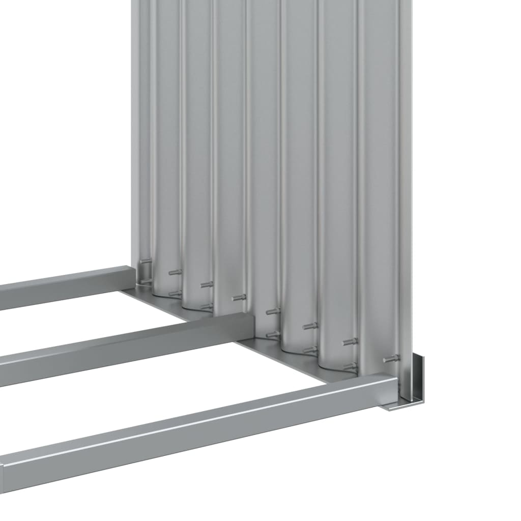 brændestativ 120x45x210 cm galvaniseret stål sølvfarvet