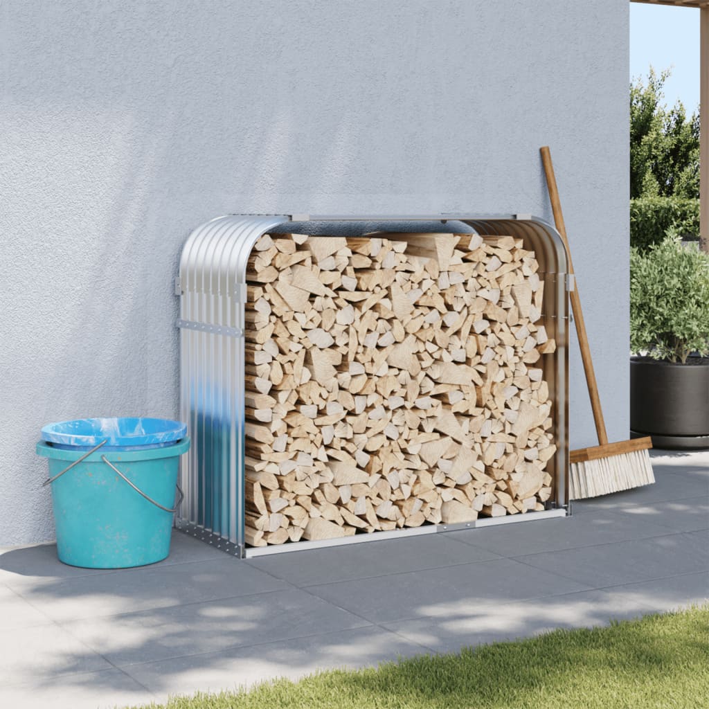 brændestativ 120x45x100 cm galvaniseret stål sølvfarvet