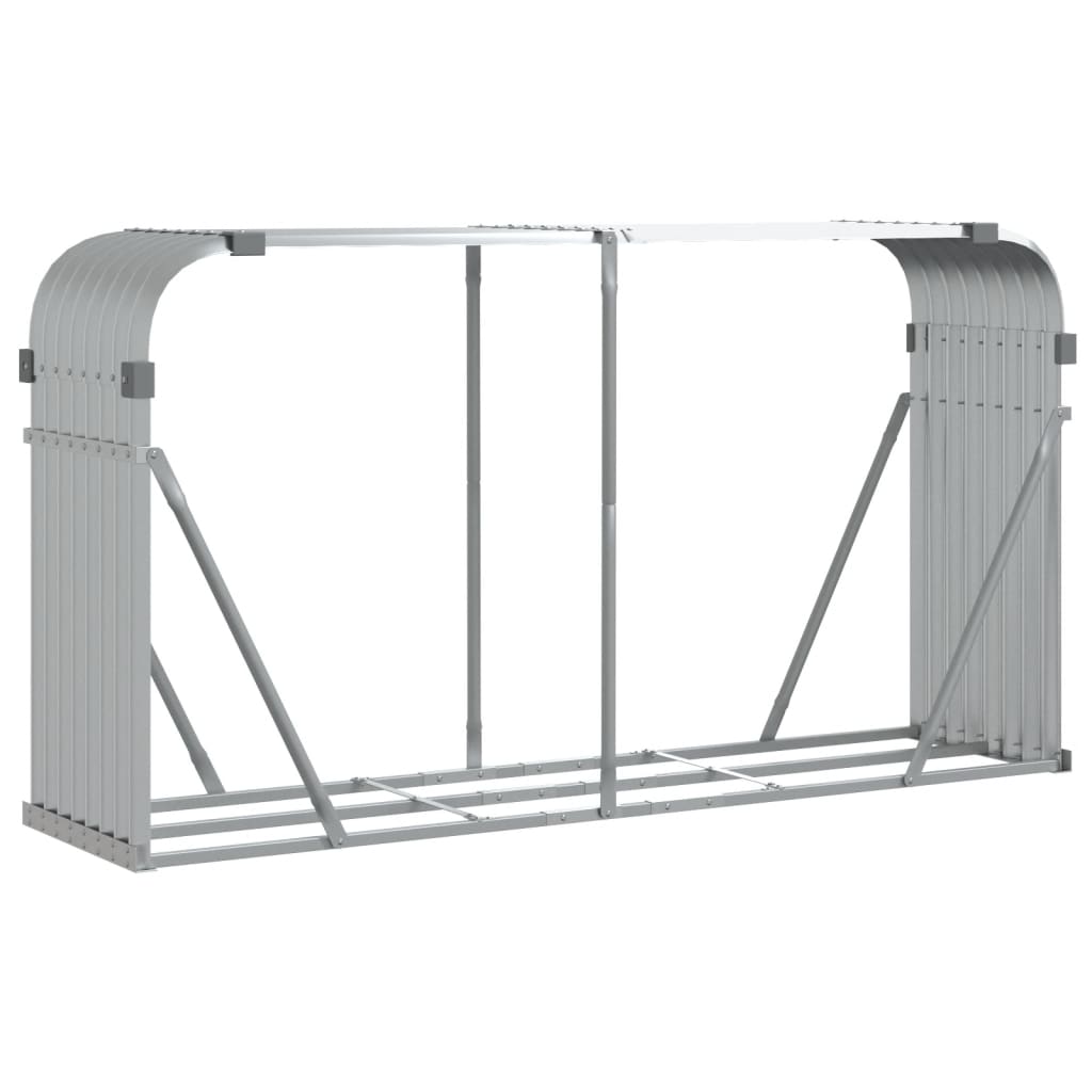 brændestativ 180x45x100 cm galvaniseret stål sølvfarvet
