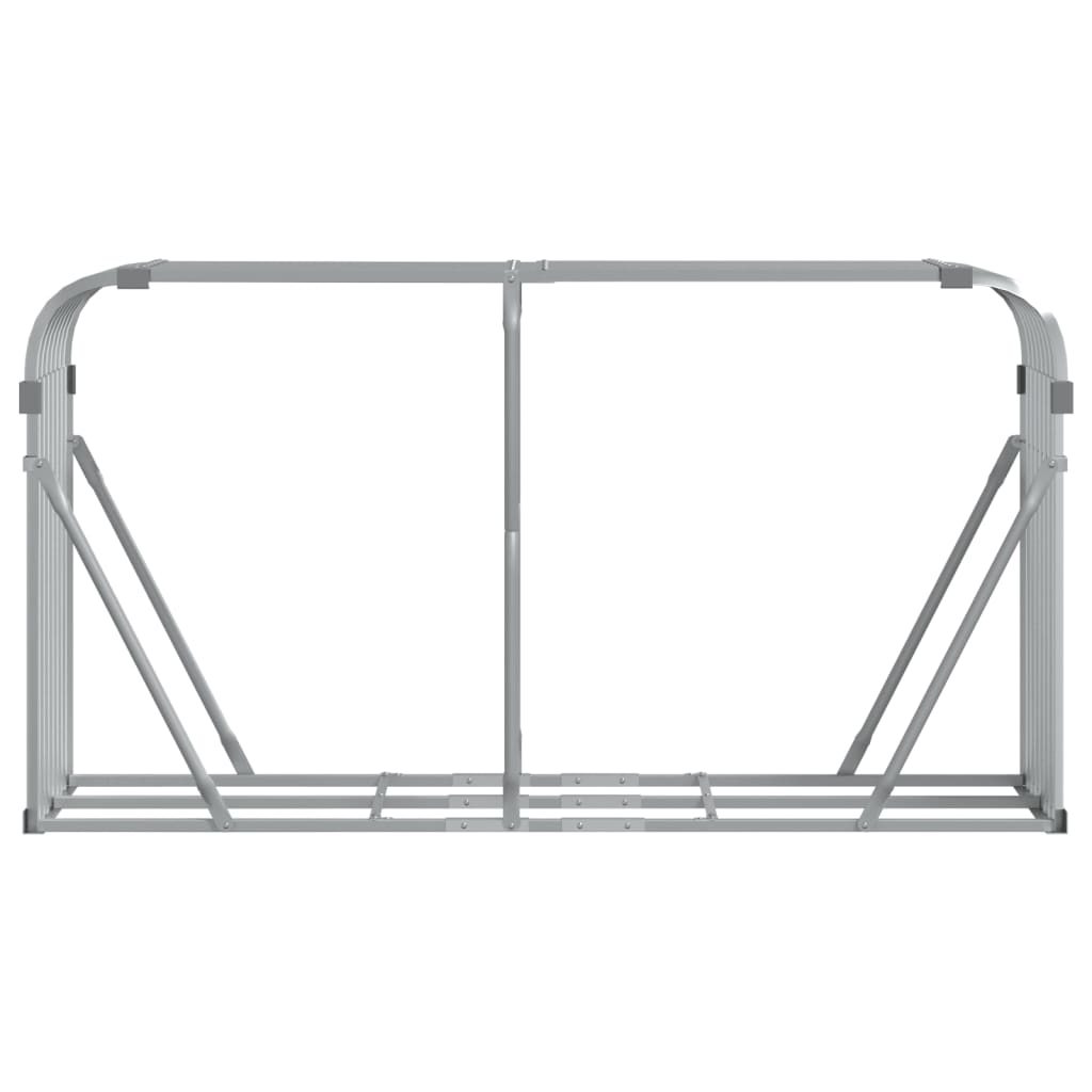 brændestativ 180x45x100 cm galvaniseret stål sølvfarvet