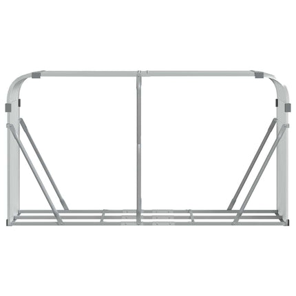 brændestativ 180x45x100 cm galvaniseret stål sølvfarvet
