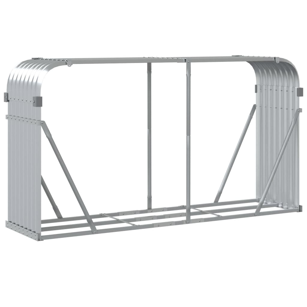 brændestativ 180x45x100 cm galvaniseret stål sølvfarvet
