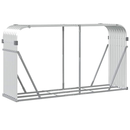 brændestativ 180x45x100 cm galvaniseret stål sølvfarvet