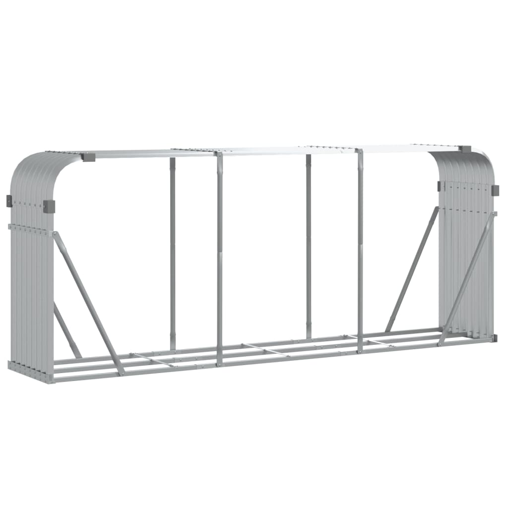 brændestativ 234x45x100 cm galvaniseret stål sølvfarvet