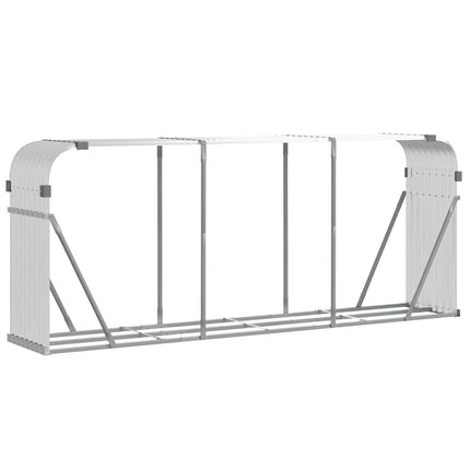 brændestativ 234x45x100 cm galvaniseret stål sølvfarvet