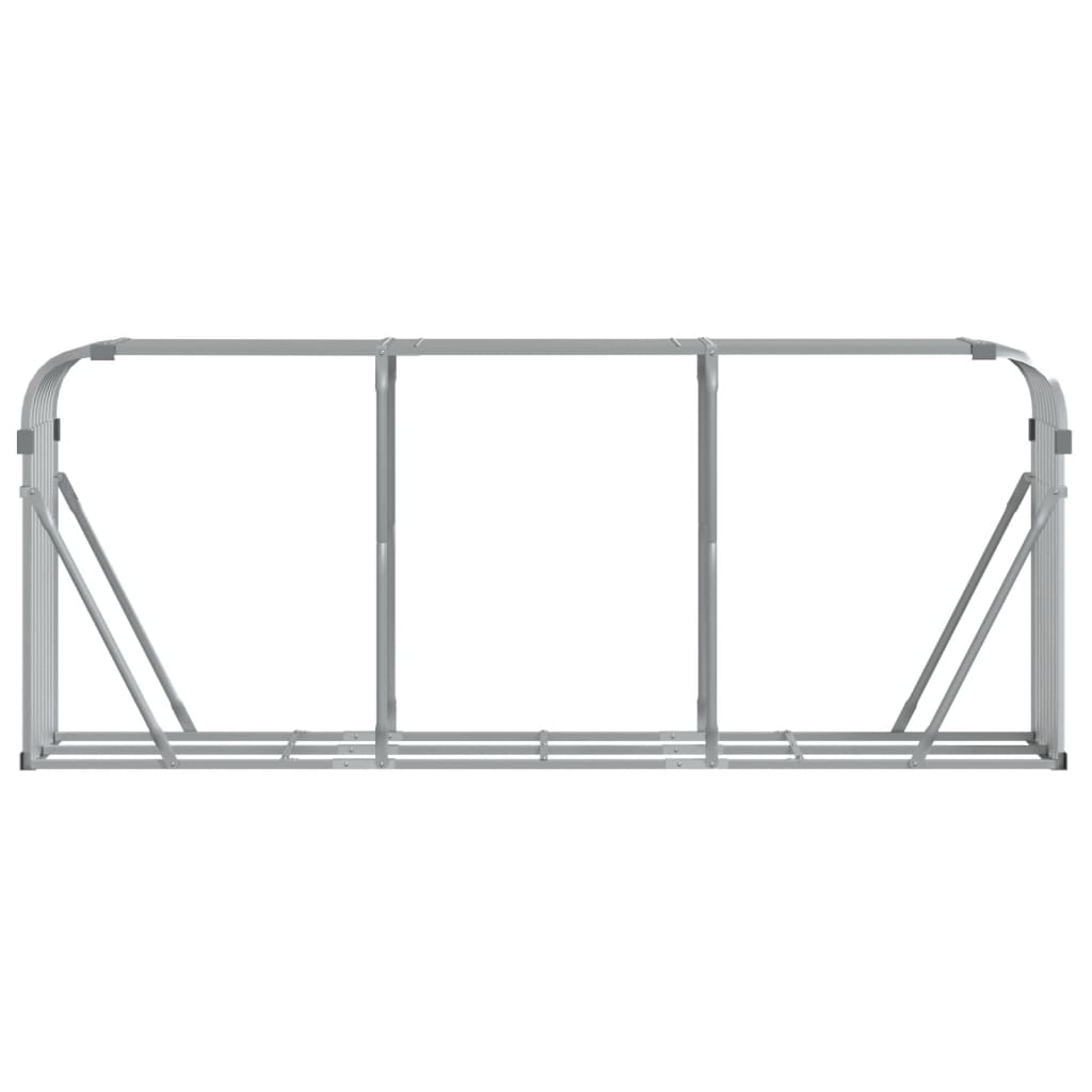 brændestativ 234x45x100 cm galvaniseret stål sølvfarvet