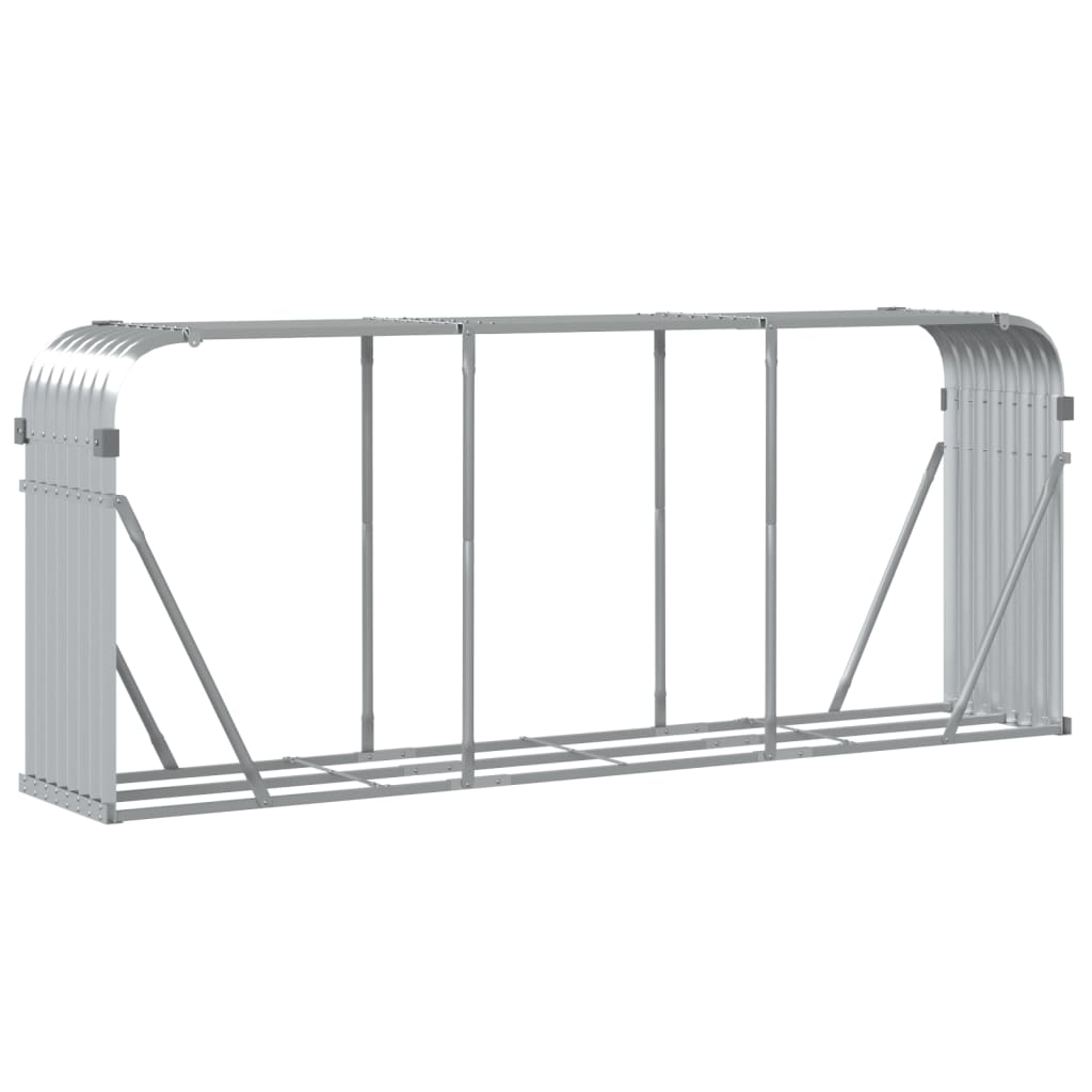 brændestativ 234x45x100 cm galvaniseret stål sølvfarvet